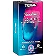 Trojan Tandem Couples Vibrating Ring, Stimulation Toy for Both Partners, Spice Up Sex for Him and Her with Ribbed Waves & Vibrations - Pack of 1