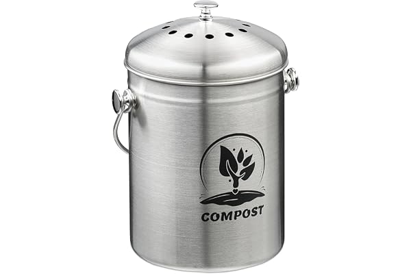 Relaxdays kompostkärl för köket, 5 l, liten soptunna