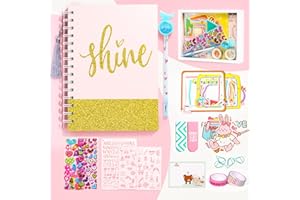 ADUSRIZ DIY Tagebuch Geschenkset für Mädchen, Geschenk Mädchen 8 9 10 11 12 13 14 Jahre, Basteln Mädchen und Scrapbook Set, Kreative Geschenke für Teenager Mädchen 8-14 Jahre