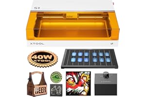 xTool S1 40W Graveur Decoupe Laser Blanc avec Panneau de Travail et Assistance d'air, Positionnement à Deux Points, Autofocus, 600 mm/s, Approprié pour Métal, Cuir, Acrylique et Verre