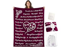 ButterTree Valentines Day Gifts for Wife Valentines Day Gifts for Her, Birthday Gifts for Women Who Has Everything, for Her, Couples Gift, I Love You, Throw Blanket 65" × 50" (Merlot Red)