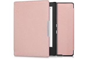 kwmobile Étui Compatible avec Kobo Aura H2O Edition 1 Coque - Étui à Rabat magnétique Tablette eReader Similicuir - Or Rose