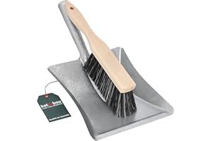 KOTARBAU® Kit de Balayage 2 pièces Balayette et Pelle Balayette en Bois Pelle en Acier galvanisé
