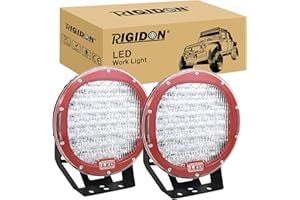 ‎RIGIDON RIGIDON 2 Pcs Rot Auto rund Scheinwerfer, 9 Zoll 23cm 225W led flutstrahler, Offroad Beleuchtung für SUV ATV, Traktor, LKW, 4x4 6000K led nebelscheinwerfer, led arbeitslicht arbeitsscheinwerfer