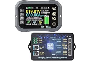 KOOLERTRON Battery Monitor,Dispositivo Controllo Batterie,Tester Batteria, Batteria Volt Checker,400A 0-120V Monitoraggio Della Batteria,Monitor Batteria per Auto,Supporto Wireless,2.4 Pulgadas