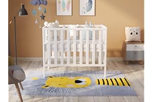 Love For Sleep Mini Lit Bébé Évolutif en Bois Blanc 100x50 cm avec Matelas Matelassé – Lit Compact Gain de Place pour Fille ou Garçon – Modèle Paris