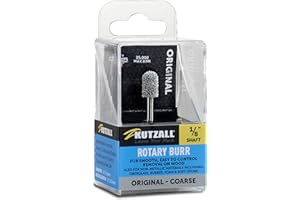 Kutzall Original Ball Nose Rotary Burr 1⁄8" Shaft, Coarse - Woodworking Attachment for Dremel, Foredom, DeWalt, Milwaukee. Abrasive Tungsten Carbide, 1⁄4" (6.3mm) Dia. x 1⁄2" (12.7mm) Length, BN-14-E