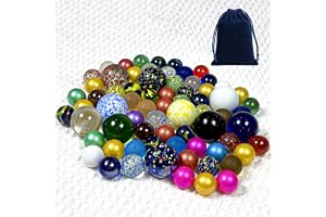 Glaskulor, set med 70 stycken (25 mm x 10 stora färgglada 16 mm x 40 små färgade med mönster, 16 mm x 20 genomskinliga utan m