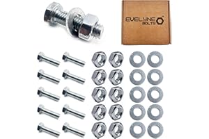EVELYNE M5 Nut, Bolt & Form A Washer Set. 10 pack – M5x16 Bolts, M5 Nuts & M5 Form A Washers