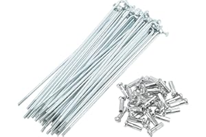 TUCKBOLD Bicycle Spokes Bike Wheel Spokes Silver Tone Nipple 1 Set 14G Carbon Steel Galvanized