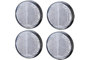 AGRISHOP 4Pezzi Catarifrangenti Riflettore Rotondi Φ60mm Bianco E4,Catarifrangente Autoadesivo Round Posteriore Rimorchio,Autoadesiva Rimorchio Riflettori Posteriori per Caravan（Rotond-Bianco-4Pezzi）