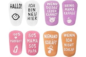 ANOTION Baby Socken 0-12 Monate, Personalisierte Geschenk Junge Geschenk Mädchen 2025 Neujahrsgeschenke Socken Lustig Ostergeschenke für Baby
