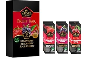 ÇEREZ PAZARI Cerez Pazari Dried Fruit Roll Ups, 25g x 9 pack Snacks Variety Pack for Adults and Kids, Healthy Vegan Real Fruit Bars, Snacks with Strawberry, Blackberry and Sour Cherry