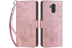 SIENIANLINE Funda para Huawei Mate 20 Lite,Fundas Huawei Maimang 7 Libro con Tapa de Cuero Piel Billetera Cover con Kickstand, Hebilla Magnetica, Ranuras Tarjetas Carcasa para Huawei Mate 20 Lite (Oro Rosa)