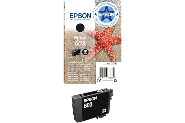 Epson Singlepack Black 603 Ink, Rendement standard