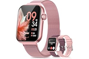 SWGOTA Reloj Inteligente Mujer, 1.83'' Smartwatch con Llamadas, 3 Correas, Función Femenina, Pulsometro, SpO2, Monitor de Sueño, 110+ Modos Deportivos, Podómetro, Calorías IP68 para iOS Android, Rosa