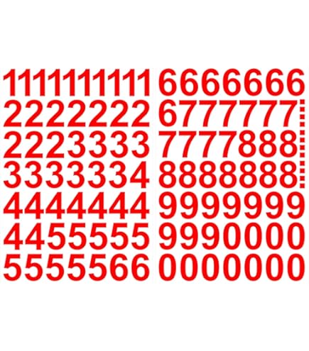 30 Adesivi Numeri Grandi In Vinile | 10x5 Cm | Impermeabili E Riflettenti | Per Porte O Cassette Postali | Rosso - Foto 3