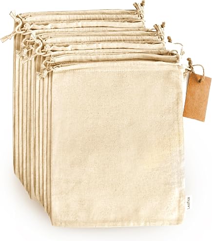 Set di sacchetti per il pane e baguette in lino a righe blu