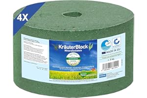 Imima Mineral Lick Horse Herb Lick Salt Lick Set 4 x 3kg - Piedras para lamer Sal para Caballos, ovejas, Cabras, Caza y Ganado - Piedra para lamer Sal Mineral