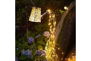 LIFEMET Solar Gießkanne Lichter Gartendeko Lichterketten Außen Wasserdicht Duschlicht - Fairy LED Solarleuchten Art Metall Vintage Deko Lampe für Yard Balkon Garden Path Lamp(with Bracket)