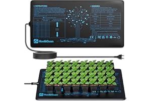Hon&Guan Hohe Leistung 55W Heizmatte Pflanzen 25x53CM, Wärmematte Pflanzen Effiziente Warmhalten für Sämling Germination Haustiere Reptilien Wärmer Bett Matte, IP67, 1 Mat, G-H3-S
