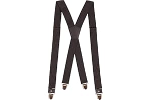 PIERROT Bretelles Homme Larges Premium Made in France - Taille Unique Ajustable - Elastique Renforcé et Finitions en Cuir - 4 Pinces Ultra Fortes en X - Garantie à vie