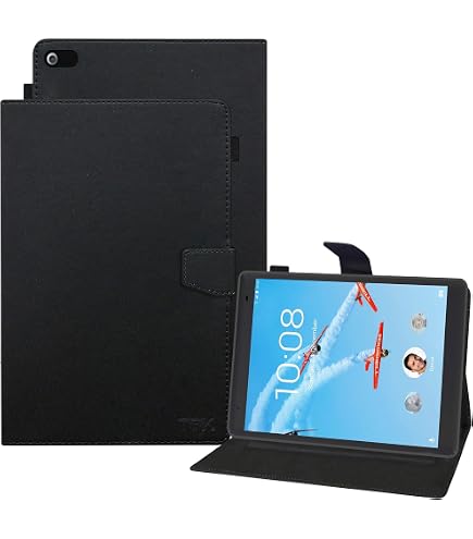 Custodia In Silicone Morbido Per Lenovo Tab 4 8 Plus (TB-8704F/N) – Con Supporto Integrato, Nera
