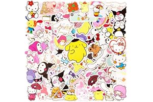 DEKEWE 100pcs Sanri Stickers, Stickers for Party Bags Waterproof Vinyl Kawaii Stickers for Kids Girls, Cartoon Stickers for Water Bottles Laptop Luggage Scrapbook Guitar