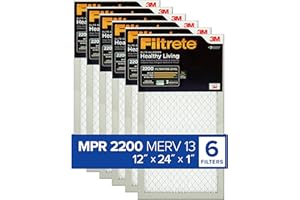 Filtrete 12 x 24 x 1, AC Ofen-Luftfilter, MPR 2200, Healthy Living Elite Allergen, 6er-Pack (genaue Maße 11,69 x 23,69 x 0,78)