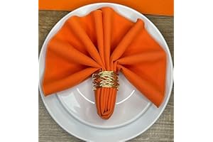 Hope Textiles Orange 15" x 15" (38cm) Fabric NAPKIN (Polyester, not cotton) PACK OF 4