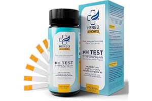 HERBOAHORRO Kit de Tiras Medidoras de pH 0-14 - Test Rápido y Preciso para Agua, Acuarios, Piscinas, Hidroponía, Jardinería, Alimentos y Laboratorio - 100 Unidades