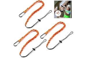 Jzhen 3pcs Lanière à Outils, Cordon élastique, Outil de Sécurité Rétractable avec Mousqueton, Cordon Porte-Outils de Sécurité, Outil de Protection Contre Les Chutes