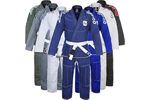 ZAFCO SPORTS Brazilian Jiu Jitsu Gi BJJ Gi for Men Grappling gi Uniform Kimonos Light, Preshrunk, with White Belt