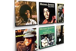 HIIMIEI Acrylic Vinyl Record Wall Mount Shelf, Holder for LP Storage, Durable, Easy Install Floating Shelf, Pack of 6, Black