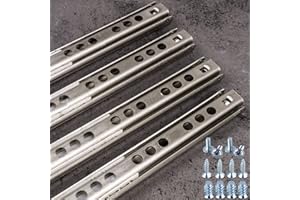 Stahlia Schubladenschienen (4 Stück) Edelstahl Teilauszug 17mm Nut Länge: 310mm Schubladenauszug Schrankauszug Auszugsschienen Laufschiene Gleitschiene