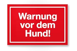 ‎KOMMA SECURITY Komma Security Warnung vor dem Hund Schild - 30 x 20 cm Hinweisschild wetterfest Hundeschild Gartentor Einfahrtstor die Haustür Türschild Abschreckung Warnschild Einbruchschutz