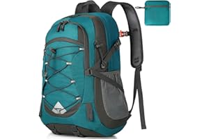 IGOLUMON Wanderrucksack Herren Damen 40L Wasserdichter Rucksack Leicht Faltbarer Reiserucksack Trekkingrucksack mit Reflexstreifen Für Radfahren, Klettern, Bergsteigen und Reisen Sport,Grün