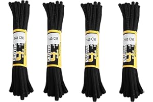 4 PAIRS GRAFTERS 140CM STRONG WORK/HIKING BOOT LACES (Black)