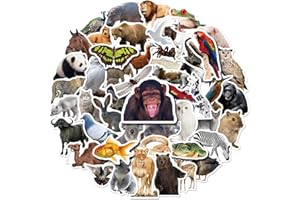 Mistree 50 Autocollant Animaux De La Foret, Photo Autocollants Animaux Pour Enfants 2-12 Ans, Imperméables