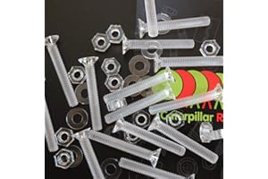 CATERPILLAR RED 50 x écrous et boulons à tête croisée, matière plastique acrylique transparente, M4 x 30mm - Vis en plastique acrylique, acrylique vis à tête fraisée, transparente vis à tête fraisée