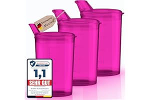 D.VARA 3x Schnabelbecher mit Deckel 250ml Rot Schnabeltasse Senioren Set aus 3x Becher mit 3x Deckeln (2x mit Öffnung 12 x 10 mm u. 1 x mit Öffnung 4 x 4 mm) Trinkbecher mit deckel- Trinkbecher Baby (Rot)