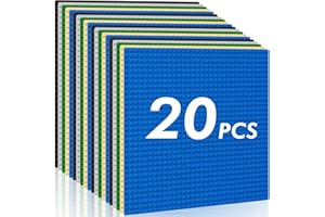 Mlikero Paquete de 20 Classic Base- Grande Base 10" x 10", Base Construcciones Compatibles con Las Principales Marcas y Mesas de Actividades, para Constructores a Partir de 3 Años (Multicolor)