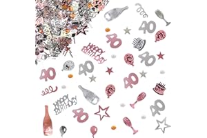 Giftota - Konfetti 40. Geburtstag Deko - Roségold Partydekoration
