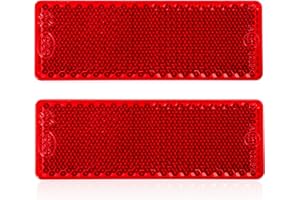 DARKGUARD Riflettore Rettangolari Autoadesivo Rosso per Rimorchio,Catarifrangente Rettangolare Rosso Posteriore per Auto RimorchioCaravan con E-Mark, 85x30x10mm（Rosso-Rettangolari-Autoadesivo-2Pezzi）