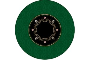 MTJ® Victorian Prestige rund pokermatta - jerseyyta - halkfri - tillverkad i Frankrike (grön, rund fri 140 cm)