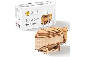 Puzzle Potato - Tesla's Boot - Jeu Escape Room - Boîte de Puzzle - Jeu de Casse-tête pour Adultes - Boîte Cadeau Brainteaser