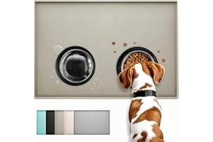 Conlun Tappetino alimenti Cani/Gatti, Tappetino in Gomma Siliconica, Design Antiscivolo, Bordo Rialzato per Evitare Fuoriuscite di Acqua o cibo, Lavabile in Lavastoviglie, Facile da Pulire