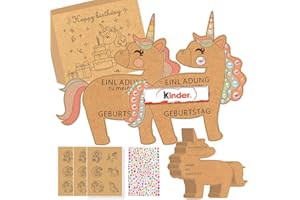 Oizemori Einhorn Party Einladungen, 18 Einhorn Einladungskarten, Einladung Kinderparty Set, Einladungskarten Geburtstag, Einladung zum Ausfüllen, Für alle Partys und Feiern geeignet