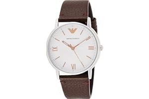 Montre Emporio Armani pour hommes à trois aiguilles, en acier inoxydable, taille de boîtier de 41 mm