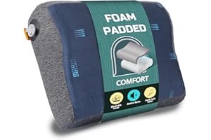 TREKOLOGY Premium Inflatable Travel Pillow with Removable Foam-Padded Case – Noise-Reducing, Ergonomic Design for Camping, Backpacking, and Air Travel ALUFT Pro (Blue)